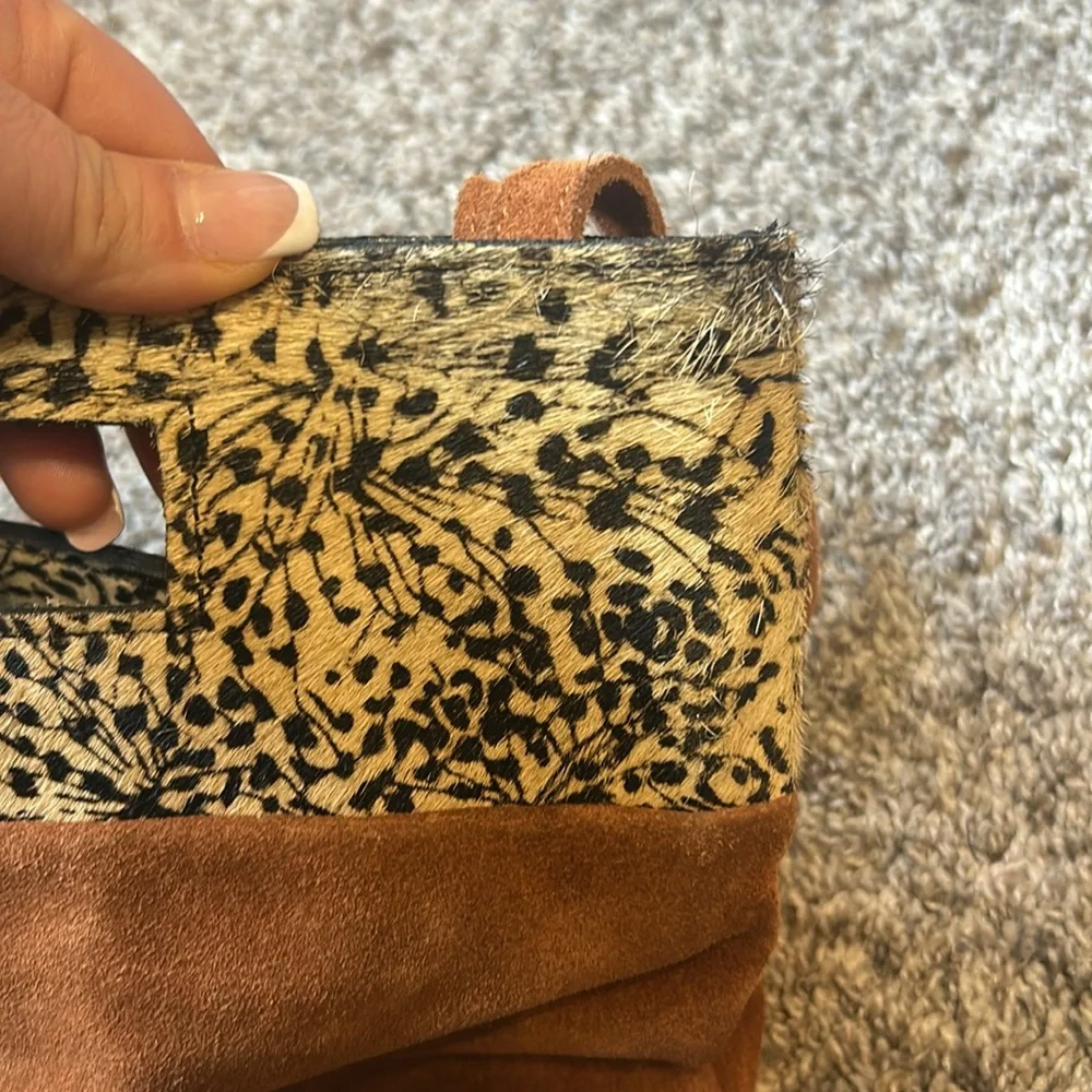 Anthropologie Tara Suede Leather Clutch Crossbody Bag - Picture 4 of 5